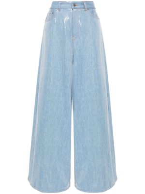 Haikure sequinned wide-leg jeans - Blue