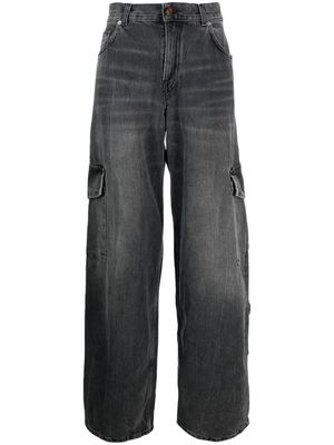 Haikure stonewashed wide-leg jeans - Black