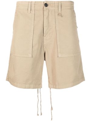 Haikure straight-leg cotton shorts - Neutrals