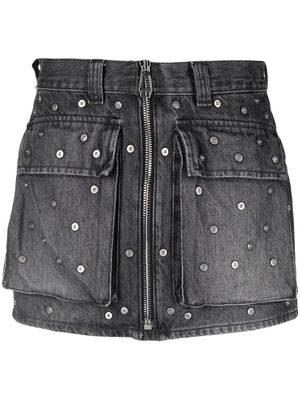 Haikure stud-embellished denim miniskirt - Black
