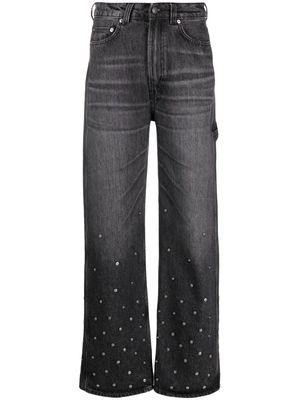Haikure Winona stud-embellished straight.leg jeans - Black
