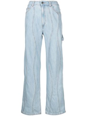 Haikure Winona Wave panelled wide-leg jeans - Blue