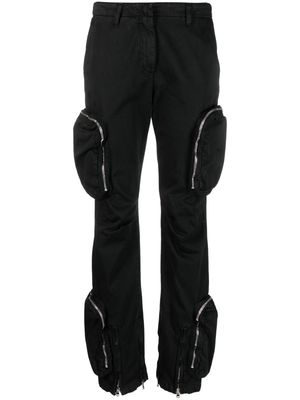 Haikure zip-pocket cargo trousers - Black