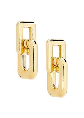 Hailey 24K-Gold-Plated Interlocking Link Drop Earrings