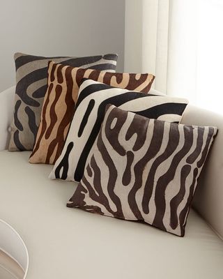 Hair Hide Zebra Pillow, 19"Sq.