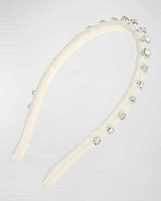 Haisley Embellished Satin-Wrapped Headband