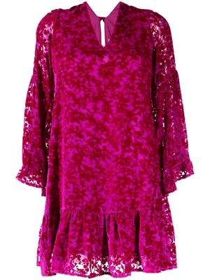Hale Bob Salome devoré-effect velvet minidress - Pink