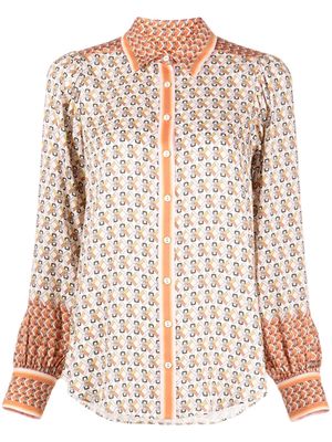 Hale Bob Victoire geometric-pattern print shirt - Orange