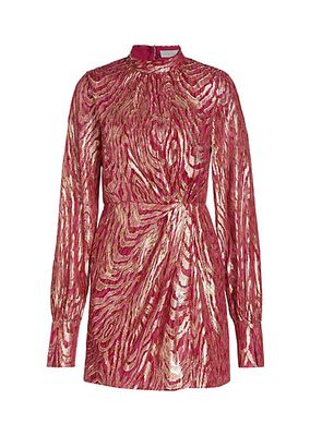 Halen Moire Fil Coupé Metallic Minidress