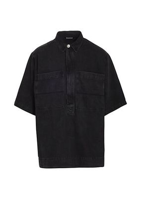Half-Zip Denim Shirt