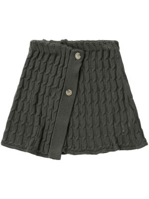 Halfboy cable-knit cotton miniskirt - Green