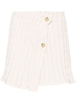 Halfboy cable-knit mini skirt - Neutrals