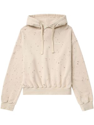 Halfboy distressed cotton hoodie - Neutrals