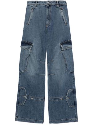 Halfboy high-rise wide-leg cargo jeans - Blue