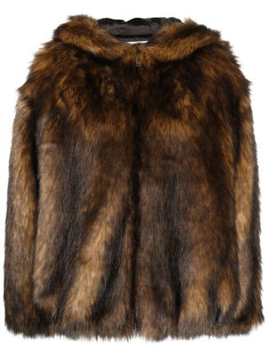 Halfboy hooded faux-fur jacket - Brown