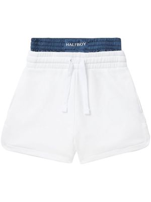 Halfboy layered cotton track shorts - White