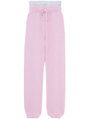 Halfboy layered drawstring cotton track pants - Pink