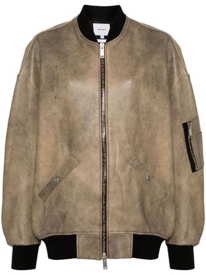 Halfboy leather bomber jacket - Neutrals