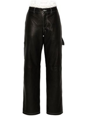Halfboy leather straight-leg trousers - Blue