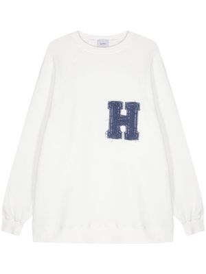 Halfboy logo-appliqué cotton long sweatshirt - White