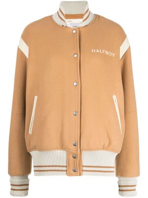 Halfboy logo-embroidered varsity bomber jacket - Orange