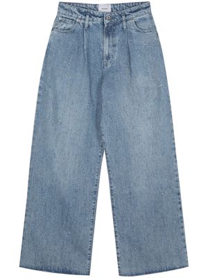 Halfboy logo-patch wide-leg jeans - Blue