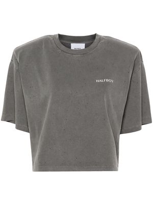 Halfboy logo-print distressed T-shirt - Grey