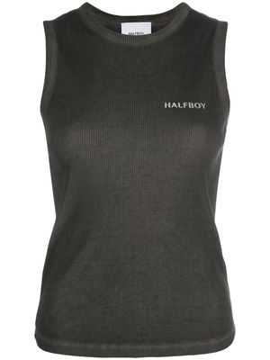 Halfboy logo-print ribbed tank top - Black