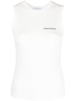 Halfboy logo-print ribbed tank top - White