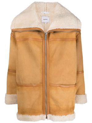 Halfboy shearling leather coat - Brown