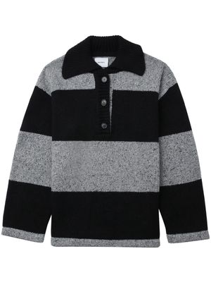 Halfboy spread-collar striped jumper - Grey