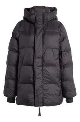 Halfdays Tabei Recycled Nylon Puffer Parka with Removable Hood in Black