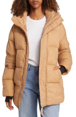 Halfdays Tabei Recycled Nylon Puffer Parka with Removable Hood in Chai