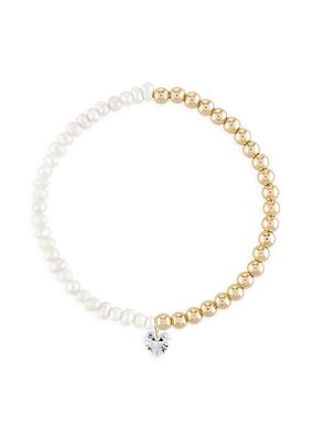Halfsies 14K Gold-Filled, Crystal & Freshwater Pearl Charm Bracelet