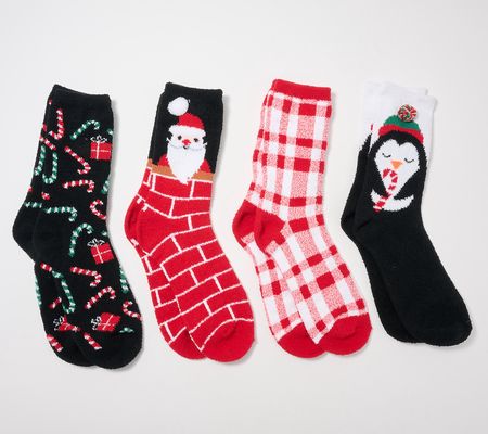 Hallmark x Jen Coffey Set of 4 Microchenille Holiday Socks