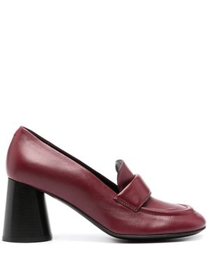 Halmanera block-heel 75mm leather loafers - Red