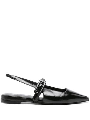 Halmanera Glaze pointed-toe ballerina shoes - Black