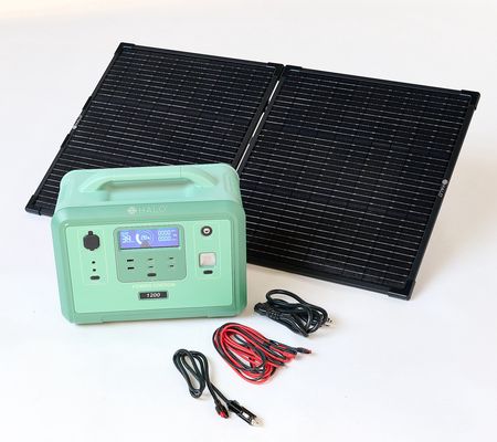 HALO 1200Wh Power Station w/ 13 Outlets & 100W Solar Panel