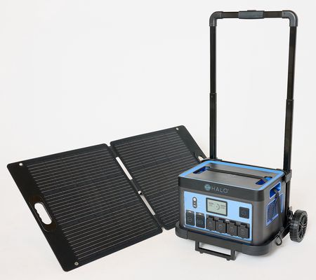 HALO 1600Wh Power Station w/ 11 Outlets & SolarPanel/Trolley