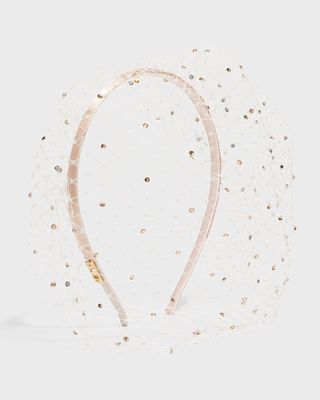 Halsey Crystal Veil Headband