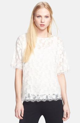Halston Heritage Lace Top in Cream