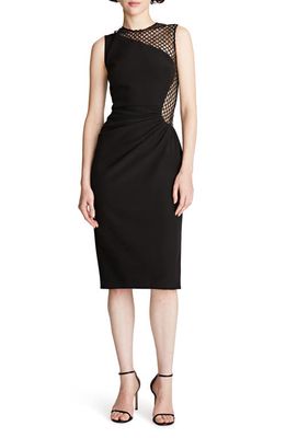 HALSTON Kendra Sequin Crepe Sheath Dress in Black