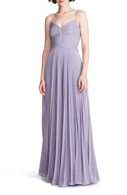 HALSTON Maycee Shimmer Jersey A-Line Gown in Amethyst