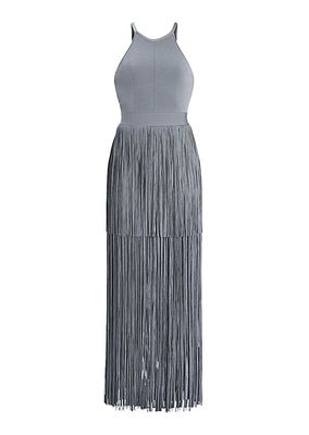 Halter Fringe Maxi Dress