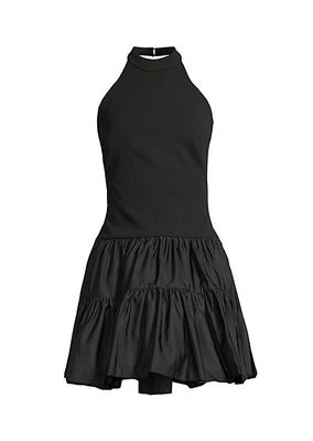 Halter Stretch Crepe Minidress