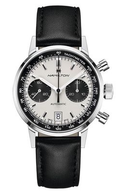 Hamilton American Classic Intra-Matic Automatic Chronograph Leather Strap Watch