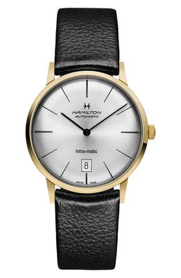 Hamilton American Classic Intra-Matic Automatic Leather Strap Watch