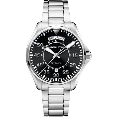 Hamilton Khaki Aviator Automatic Bracelet Watch, 40mm in Silver/black/silver 