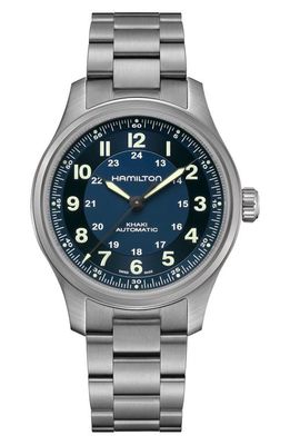 Hamilton Khaki Field Automatic Bracelet Watch, 38mm in Blue 