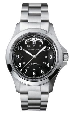 Hamilton Khaki Field Automatic Bracelet Watch, 40mm in Silver/black/silver 